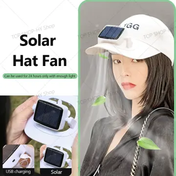 Sun Hat with Solar Powered Fan, Men Summer UV Protection Wide Brim Caps  Fishing Hat Beach Caps for Outdoor Sports, USB Charging 