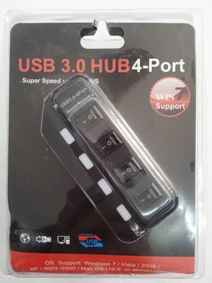 HUB USB 4 Port 3.0 ตัวแยกช่องยูเอสบี สายพ่วงUSB 1ออก4 มีสวิตปิดเปิด สายยาว 1.2 เมตร ใช้ต่อคอม ทำจากวัสดุที่ได้มาตราฐาน คุณภาพดีแข็งแรงทนทาน