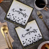 ❀❧℗ 20Pcs/Bag Graduated Disposable Printed Paper Napkin for Student 2023 Congratulation Graduation Birthday Party Decoration