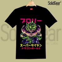 100%COTTONเสื้อยืด พิมพ์ลายอนิเมะ Dragonball Broly Super Saiyan Distro สีพื้น size