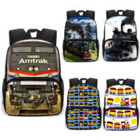 13 Inch Locomotive Train Children School Bags for Boys Girls Book Bag Kid Kindergarten Bag Cartoon School Backpack Small Daypack