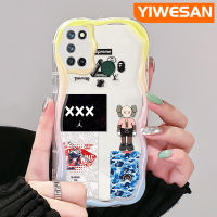 YIWESAN เคสสำหรับ Realme 7 Pro C17 7i Narzo 20 Pro ลวดลายกราฟฟิตีแนวสตรีทแบบหุ่นยนต์สุดเท่แนวโน้มแฟชั่นขอบโค้งเคสใสเนื้อครีมฝาครอบป้องกันเคสมือถือ