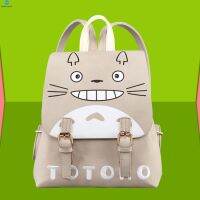 กระเป๋าเป้สะพายหลัง กระเป๋านักเรียน หนัง PU พิมพ์ลาย Joppa Totoro Daypack ด้ามจับนุ่ม