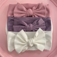 ผ้าโพกหัวสำหรับเด็กทารกผู้หญิง Bando Bayi Baru Lahir นิ่มยืดหยุ่นโบว์ Bando Bayi ถักใหม่สีสำหรับเด็กทารกอุปกรณ์ผมสำหรับเด็ก