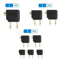 [NEW EXPRESS] 1/2/5pcs 3.5mm Plug Jack Audio Headphone Converter Headset Airline Airplane Earphone