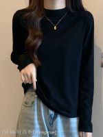 ▩✻﹍ Half turtleneck brushed double-sided German velvet long-sleeved T-shirt for women in spring and autumn corduroy Korean style warm and stylish versatile top