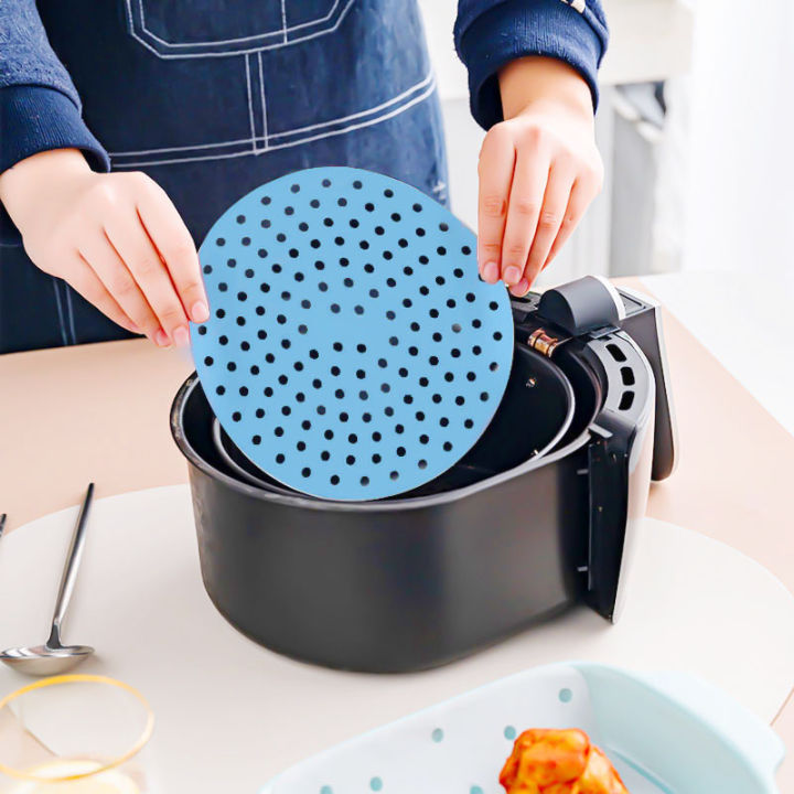 lucky-air-fryer-liners-ซิลิโคน-reusable-nonstick-ตะกร้า-mats-square-baking-pads-เบเกอรี่เครื่องมือ-bun-เค้กย่างจานรอง-air-fryer-อุปกรณ์เสริม