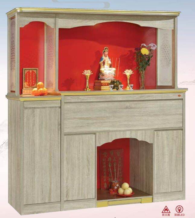 Full Solid Wood Chinese Feng Shui Prayer Altar Table Praying Cabinet