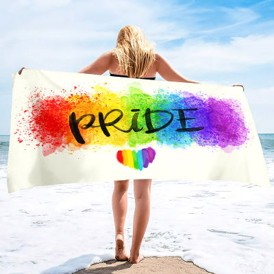Microfiber Rainbow Stripe Flag Beach Towel Pride Flag Bath Towels,Absorbent Sand Proof Quick Dry Pool Towels, Oversized