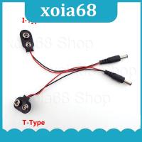 xoia68 Shop 5/10Pcs DC 9V Battery Clips Connector Buckle Connect wires Black Red Cable Connection dc male 5.5x2.1mm