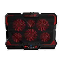 Gaming Laptop Cooler Notebook Cooling Pad 6 Silent Redblue Led Fans Powerful Air Flow Portable Adjustable Laptop Stand #3