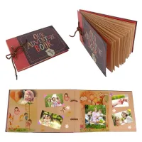 Handmade DIY Album Paste Vintage Tether Album Our Adventure Book Up Family Scrapbook Photo Album  Photo Albums