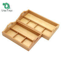 Jellymontessori Materials-4 Compartment Sorting Tray - Small Tray With One Long Section
