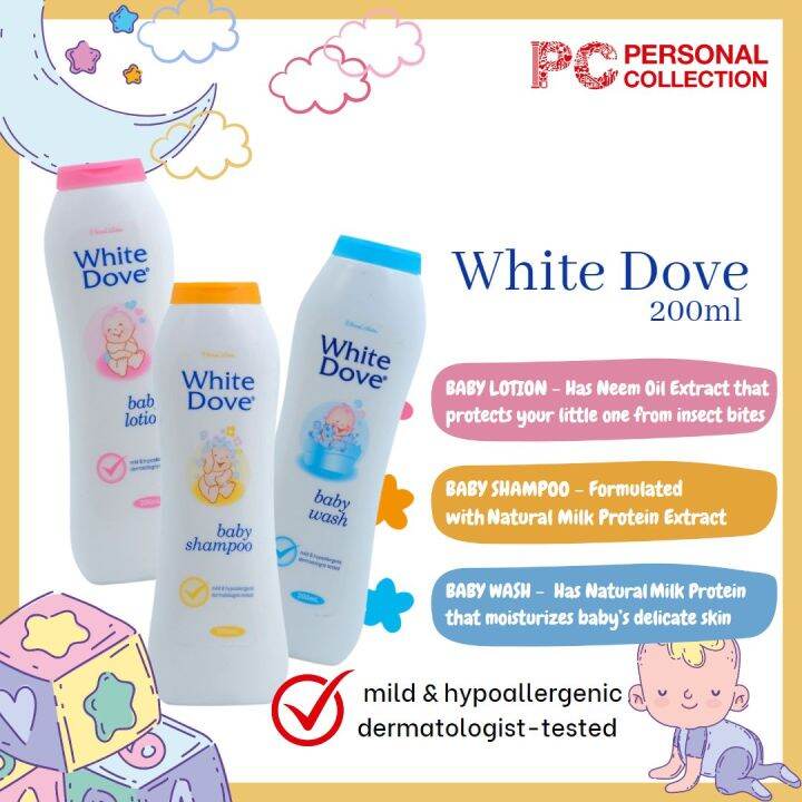 White Dove Baby Care Personal Collection Lotion I Shampoo I Wash 200 ml ...