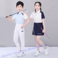 TTYGJ summer golf clothing childrens short-sleeved T-shirt POLO shirt middle-aged children quick-drying lapel sports ba