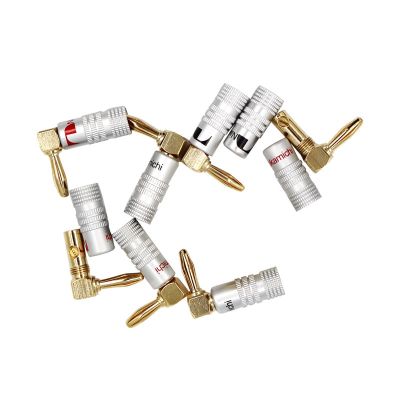 8PCS Nakamichi Banana Plug Right Angle 90 Degree 4mm Gold-Plated Video Speaker Adapter Audio Connector Banana Connectors Watering Systems Garden Hoses
