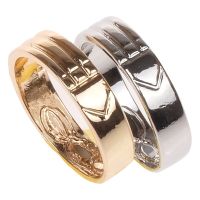 {BUSA Fashion Accessories} Unisex Stainless Steel Atlantis Rings สีเงิน/ทองสำหรับผู้หญิงและผู้ชาย