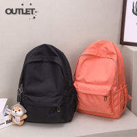 TH Outlet [จัดส่งจากประเทศไทย]กระเป๋าสะพายหลัง กระเป๋านักเรียนสไตล์เกาหลี,กระเป๋าเป้สะพายหลังไนลอนความจุขนาดใหญ่เรียบง่าย (ไม่มีจี้)