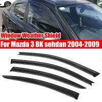 4pc Car Window Visors Sun Rain Protector Guard Vent Wind Visor Sun Shade Awnings Shelters for Mazda 3 BK sedan 2004-2009