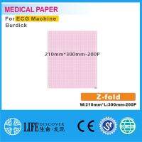 กระดาษความร้อนทางการแพทย์210Mm * 300Mm-200P สำหรับเครื่อง ECG Burdick 5 Books Packing