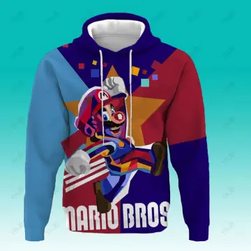 Children's Cartoon Hoodie Mario Brothers Cosplay Sweatshirt Long