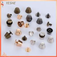 YESHE 10set/bag 10/12mm งานฝีมือกระเป๋า หัตถกรรมเครื่องหนัง ปุ่มผ้า เสื้อผ้า/กระเป๋า/รองเท้า ถังโดม กลอนเล็บแข็ง สายรัดสายรัด สกรูหัวกลม