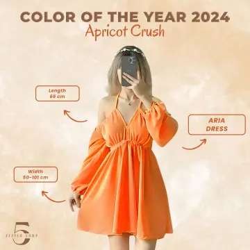 Peach color hotsell off shoulder dress