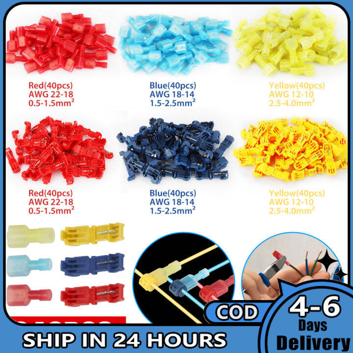 240Pcs TTap Wire Connectors Kit 2210 AWG SelfStripping Quick Splice