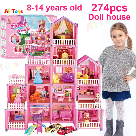 Alitoys 274pcs barbie doll house with miniature accessory villa princess - ảnh sản phẩm 1