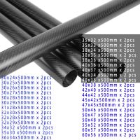 2pcs/lot 3K Carbon Fiber tube OD30 31 32 34 35 36 38 40 42 44 47 50 55 60 500mm length High Quality Twill Matte Wound Tube Wires Leads Adapters