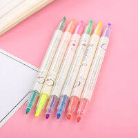 6pcs Highlighter Pen Set Double headed 12 Colors Marker Pen Highlighter Pen Office School Stationery Supplies-Yuerek