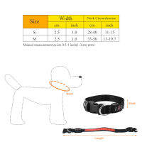 ปลอกคอสุนัขสัตว์เลี้ยงแบบชาร์จ USB LED Luminous Night Safety Adjustable Puppy Collars (สีแดง M)