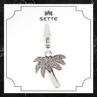 [SETTE] Palm Tree Charm For Pendant/Bracelet Silver 925 Rhodium Plated CZ - BTS2454-96/W [เซตเต้] จี้ชาร์มรูปต้นปาล์ม ตัวเรือนเงิน 925 ชุบโรเดียม ประดับเพชร CZ