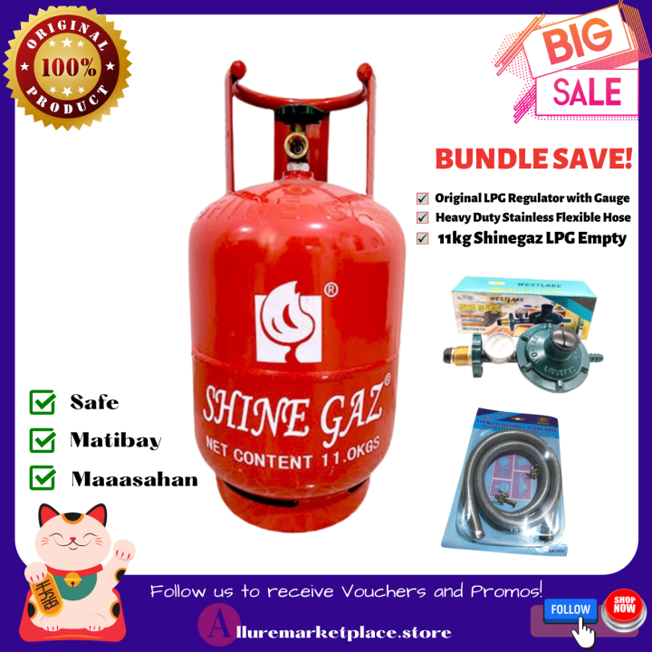 Brand New Shine Gas 11KG LPG Tank Set, Tanke w/ Hose+ Regulator | Lazada PH