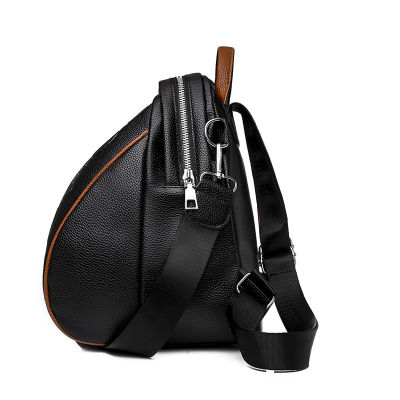 Women Backpack Waterproof Leather Zipper School Bag Fashion Letter Shoulder Strap Backpack Multifunctional Backpacks