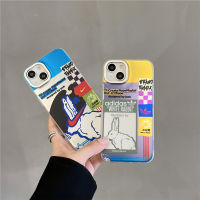 IMD เคสสำหรับ IPhone 11 12 13 14 Pro Max แฟชั่นแท็กกระต่ายอังกฤษการ์ตูนน่ารักฝาหลังสุดหรูเคสโทรศัพท์กันกระแทก