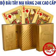 Bộ bài mạ vàng 24K cao cấp thiết kế sang trọng bề mặt bóng loáng bề dày