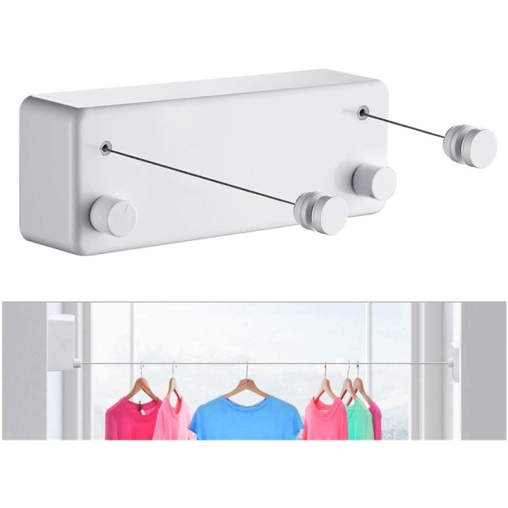 Indoor Stainless Steel Retractable Clothesline Extendable Double