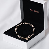 แพนดอร่า ห่วงโซ่ทองคำกุหลาบ สร้อยข้อมือสตรี Pandoraˉ Rose Gold Chain Link Womens Bracelet 589177C01