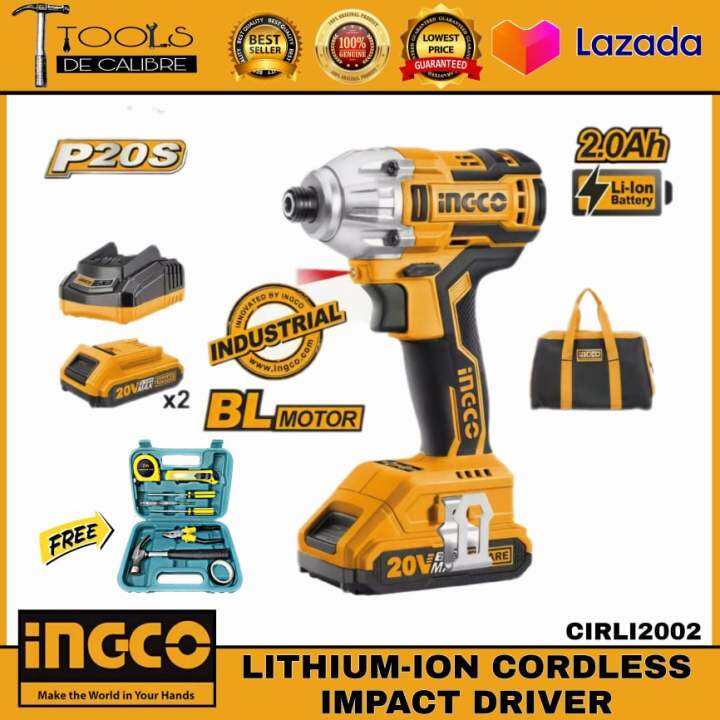 INGCO CIRLI2002 Lithium-ion Impact Driver 20V w/ FREE TOOLSET | Lazada PH