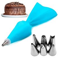 【hot】⊙ 8pcs/set Silicone Icing Piping Pastry 6 Nozzle Decorating Fondant Tools ！