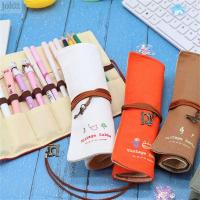 JOKTT ม้วนกล่องดินสอ Pouch Pensil 12รูกระเป๋าดินสออุปกรณ์การเขียนกระเป๋าดินสอสไตล์วินเทจชุดดินสอกระเป๋าโรงเรียน