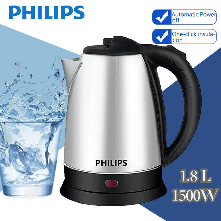 PHILIPS Electric Kettle 1500 Watt 1.8L Model HD9307 Stainless Steel 304