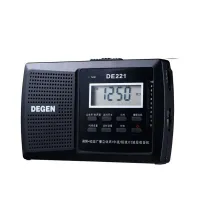 DEGEN DE221วิทยุ FM สเตอริโอ FM1-2 / MW / SW1-8 11-Band วิทยุ DSP แบบพกพาเครื่องรับวิทยุหลายช่อง Campus สีดำจัดส่งฟรี