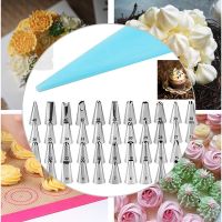 ✻❣✎ 8-50pcs Silicone Pastry Bag Stainless Steel Nozzle DIY Cake Decorating Tip Set Mouth Icing Piping Cream Cookie Baking Decor Tool