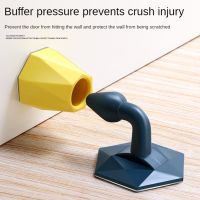 Mute Silicone Door Stopper Non-Punching Door Stop Bumper Door Pads Anti-Collision Protection Door Wall Buffer Home Improvement