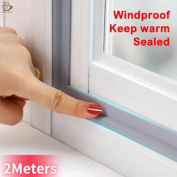 2 Meters Nylon Door Window Sealing Strip/ Waterproof Pu Foam Anti-mold Self-adhesive Strip Tape/ DIY Window Dust Proof Gap Filler/ Sealing Strips for Door Bottom,Sliding Windows A30