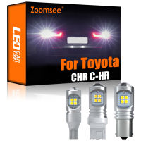 Zoomsee 2ชิ้นสีขาวย้อนกลับ LED สำหรับโตโยต้า CHR C-HR 2016-2020 C An BUS สำรองภายนอกไม่มีข้อผิดพลาดด้านหลังหางหลอดไฟแสงยานพาหนะโคมไฟ