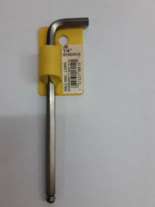 bondhus-ballhex-wrench-size-1-4-l-type-ประแจหกเลี่ยมแบบเป็นหุน-หัวบอล-ขนาด-2หุน-1-4-นิ้ว-ความยาว-133-มิล-made-in-usa-จากตัวแทนจำหน่าย