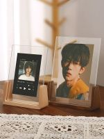 [Fast delivery]High-end creative U-shaped solid wood photo frame table acrylic transparent ornaments printed photos plus custom photo frame mounting display